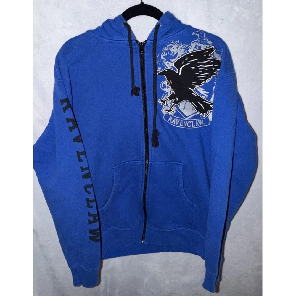 Harry Potter Ravenclaw Hoodie Unisex M Blue Full Zip Universal Studios Jacket